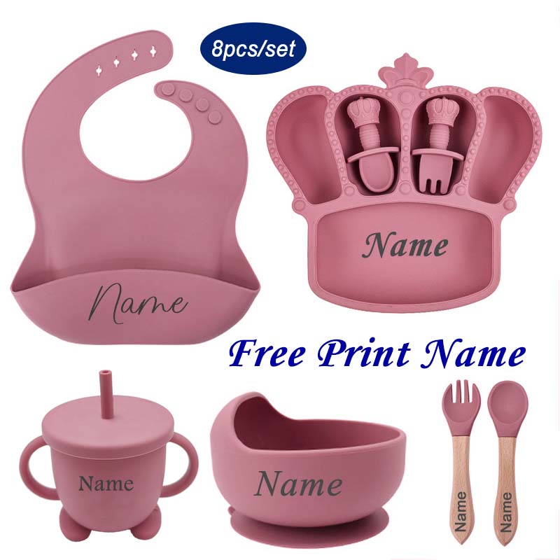 Baby Food Menu - Personalized Name Baby Feeding Plate Dishes