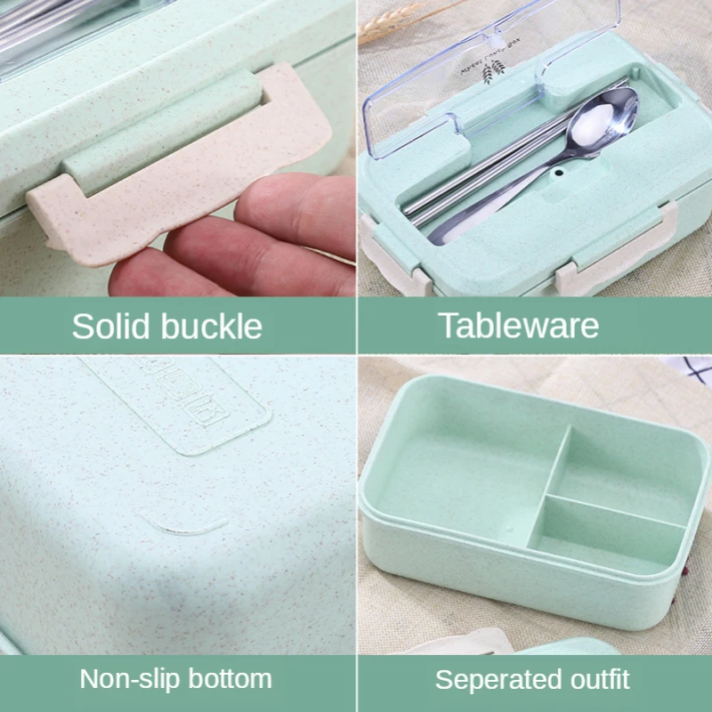 Microwave Lunch Box Wheat Stra - Baby Food Container ulasan dan harga