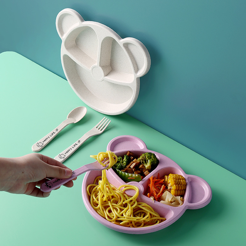 3pcs/Set Wheat Straw Children' - Baby Food Menu ulasan dan harga