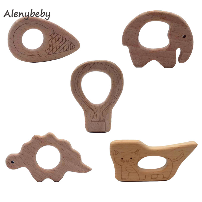 Wood Teether Cartoon DIY Wood  - Baby Food Organic ulasan dan harga