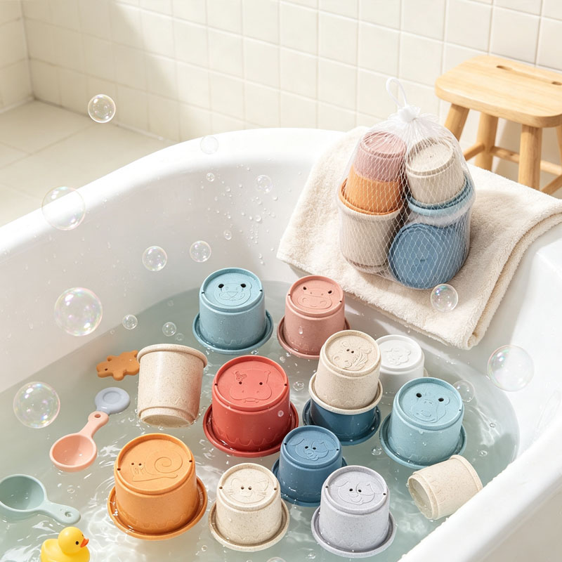 Baby Bath Toys Colorful Stacki - Baby Food Nestum ulasan dan harga